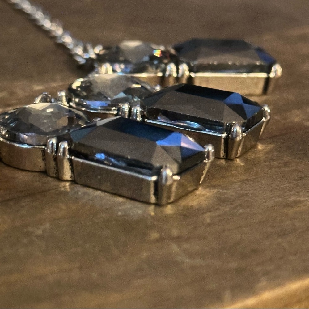 Chunky Rectangular Rhinestone Statement Necklace - image 4